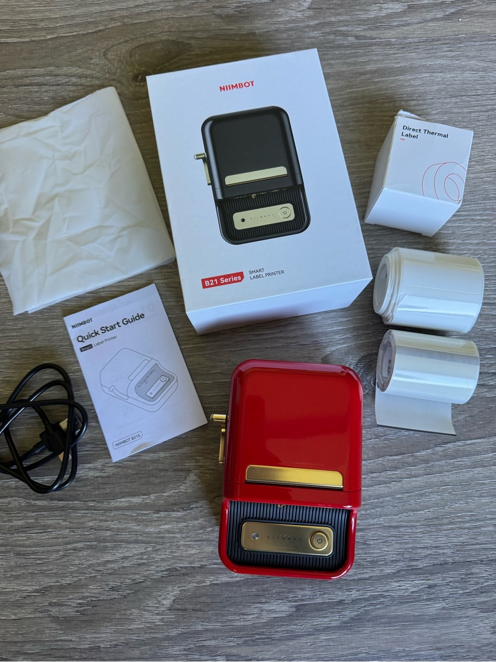 Nimbot B21 Smart Label Printer in red & black